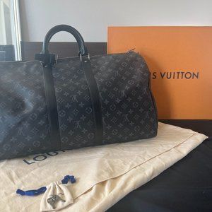 Louis Vuitton Monogram Eclipse Keepall Bandoulière 55